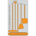 5S Supplies 5S Housekeeping Shadow Board Broom Station Version 9 - Gray Board / Orange Shadows No Broom HSB-V9-GRAY/ORANGE-BO